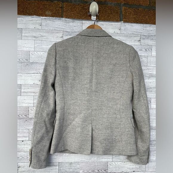 J. Crew School Boy Womens Notch Lapel Wool Herringbone Gray Blazer size 0 - Picture 8 of 16